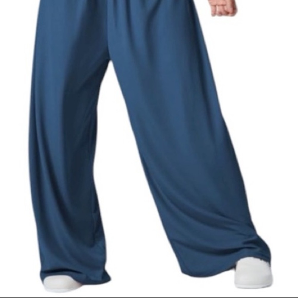 HALARA Waffle Jumpsuit Coveralls Stylish Blue Wide-Legs Multiple Pockets Casual - Picture 8 of 16